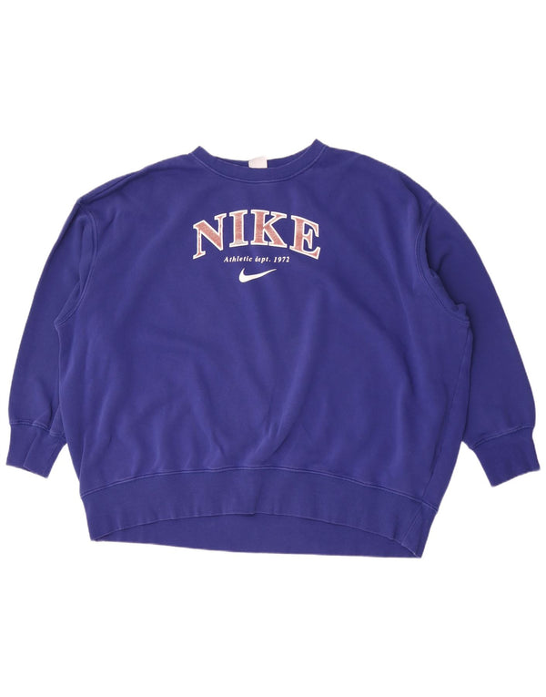 Nike Sweat-shirt graphique coupe ample pour homme en coton bleu 2XL