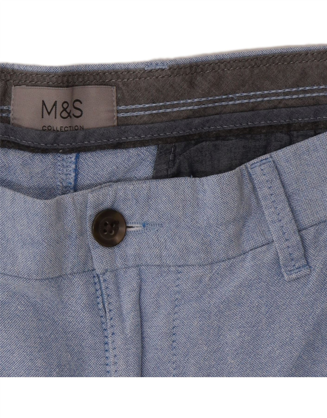 Marks & Spencer Short Chino Homme W34 Grand Bleu Coton