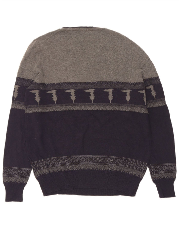 Trussardi Pull Col Bateau Bleu Marine Moyen Colourblock |