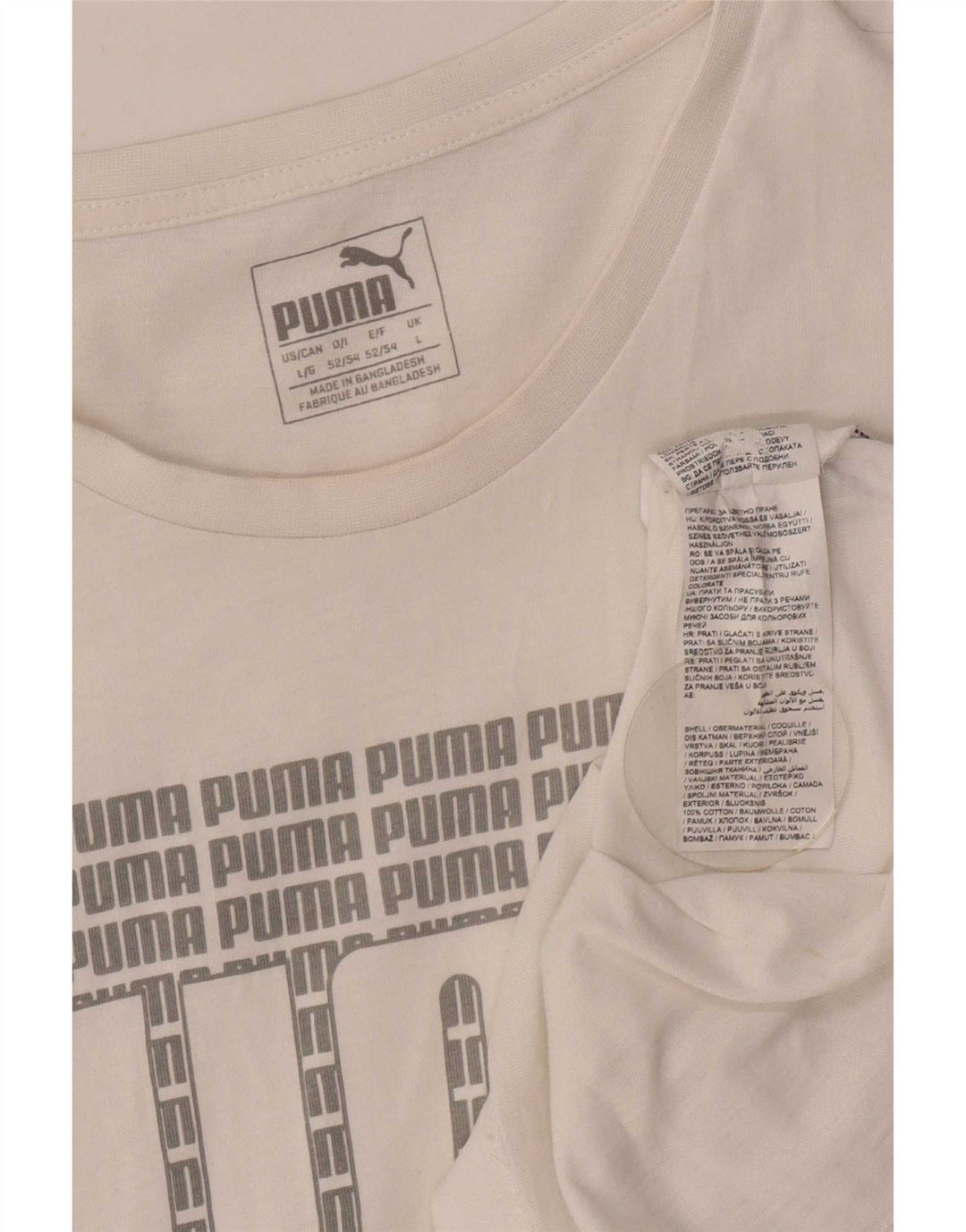 Puma T-shirt graphique pour hommes, grand, blanc, coton
