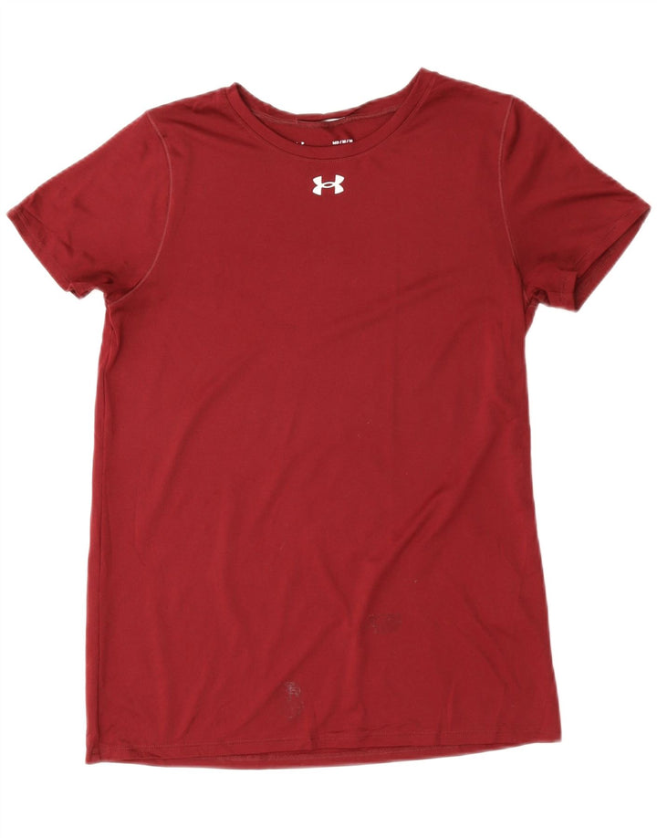 Under Armour T-Shirt Femme UK 12 Rouge Moyen Polyester Sports