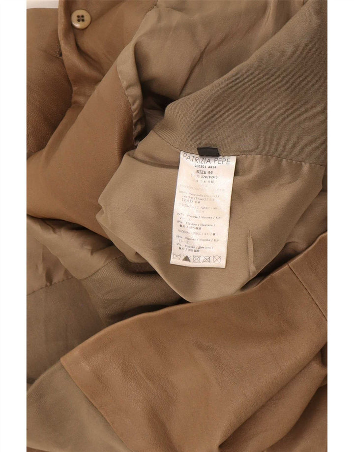 Patrizia Pepe Veste blazer en cuir à 2 boutons pour femme IT 44 Marron moyen