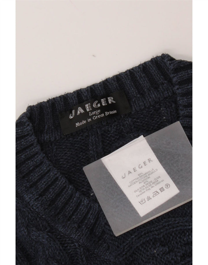 Jaeger Pull col V pour homme en coton bleu marine Taille L
