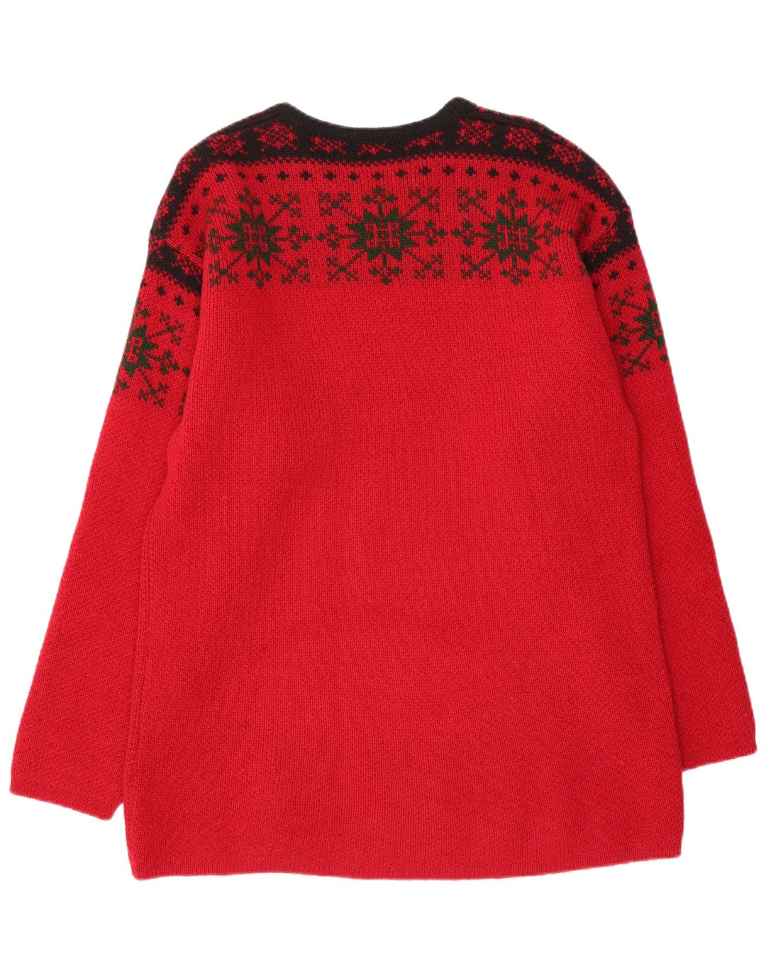 JANUS Pull à col rond pour homme IT 50 en laine Fair Isle rouge moyen