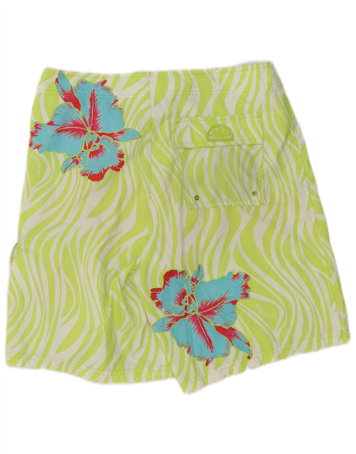 Sundek Short de bain pour homme en polyester floral vert moyen