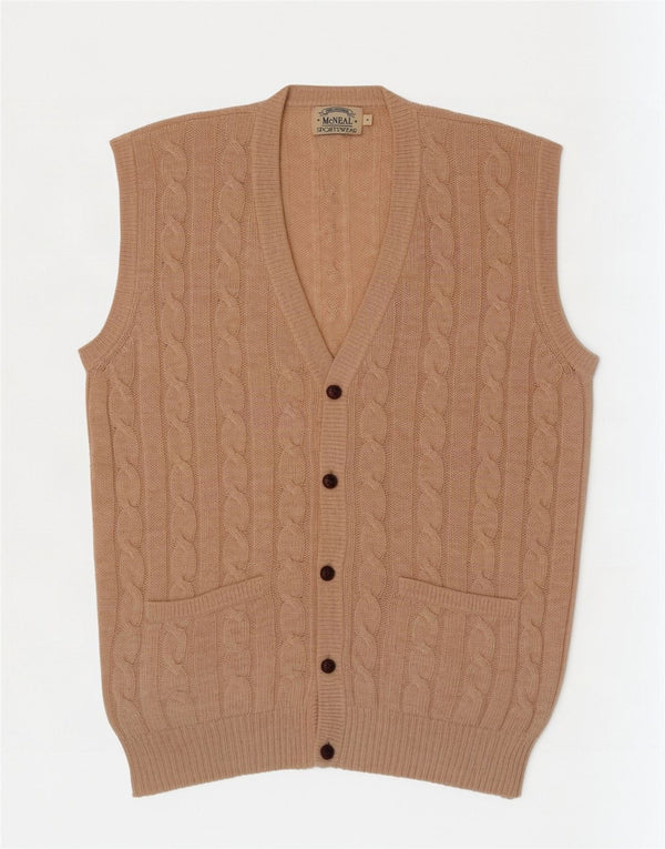 McNeal Cardigan sans manches pour homme en laine vierge beige