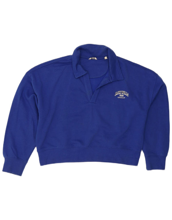 Jack Wills Sweat-shirt court surdimensionné pour femme UK 16 Large Bleu