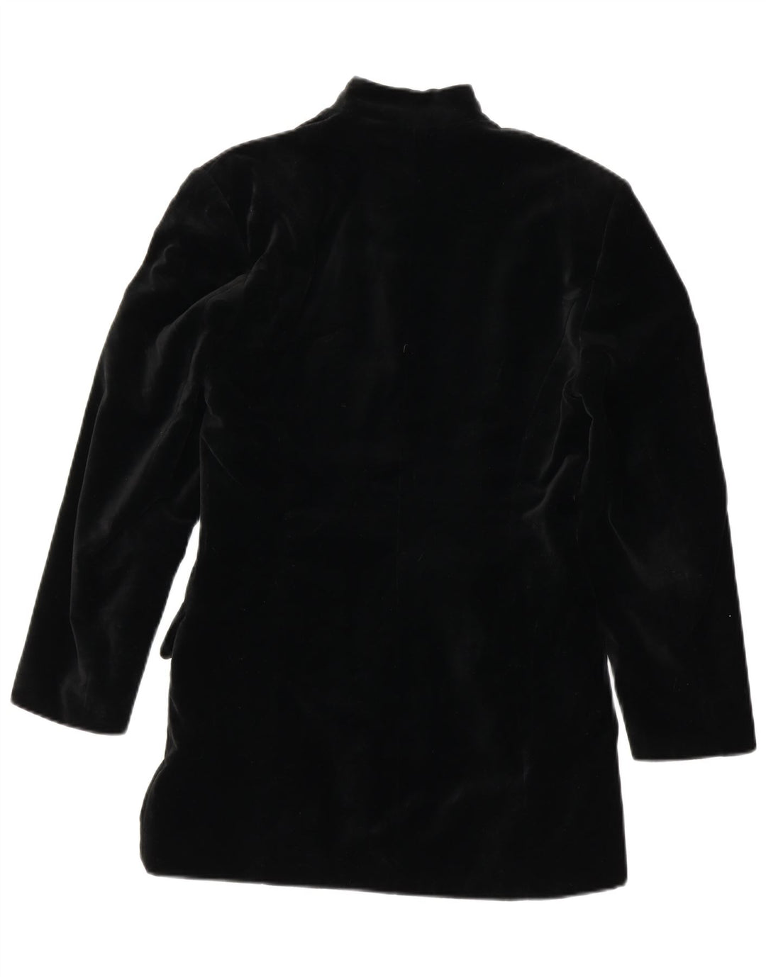 vintage Femme Velours 4 Bouton Blazer Veste UK 12 Moyen Noir Coton