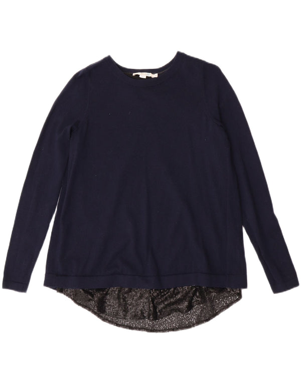 Pull Boden pour femme à col bateau UK 10 Small Bleu marine Colourblock