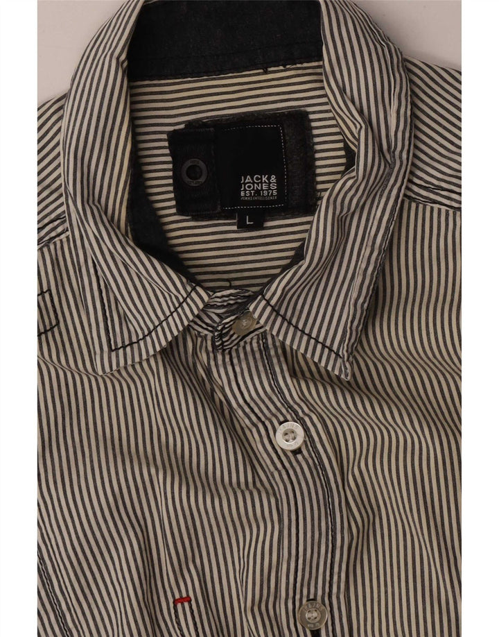 Jack & Jones Chemise Homme Large Bleu Marine Rayé