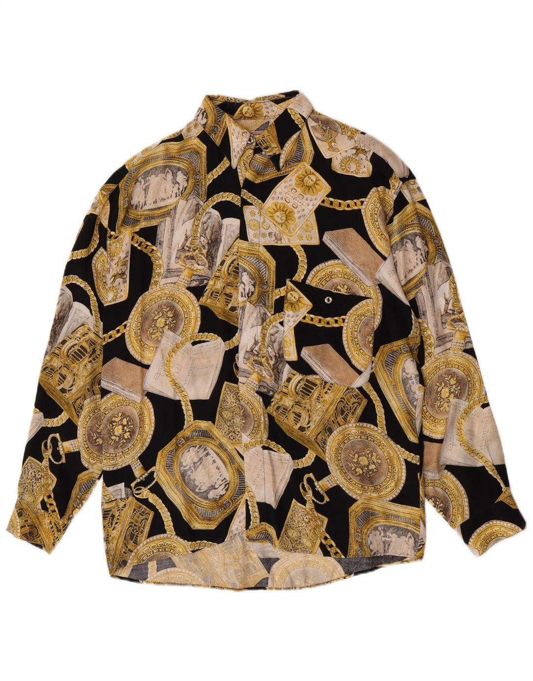 Tipo' S Chemise à Motifs Abstraits Homme Viscose Noir Moyen