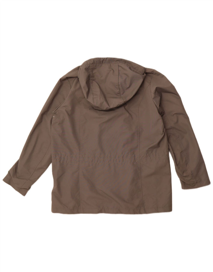 BRUGI Veste de pluie à capuche pour femme UK 18 XL Gris Polyamide
