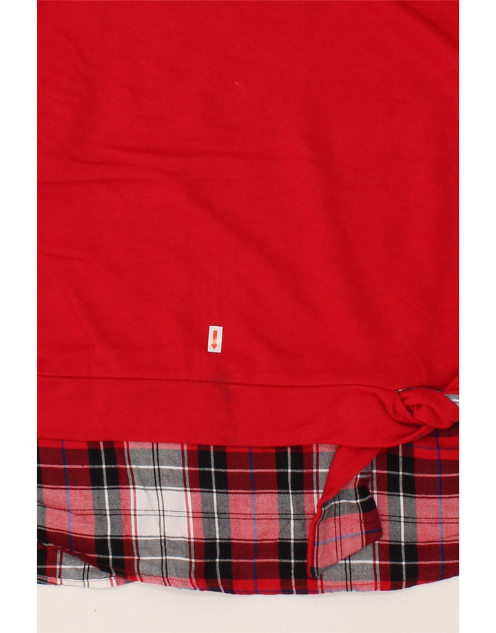 IZOD Womens Sweatshirt Jumper UK 14 Medium Red Check Cotton Vintage Izod and Second-Hand Izod from Messina Hembry 
