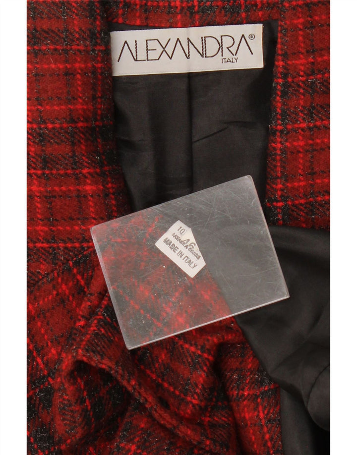 ALEXANDRA Veste blazer à 3 boutons pour femme IT 46 en laine à grands carreaux rouges
