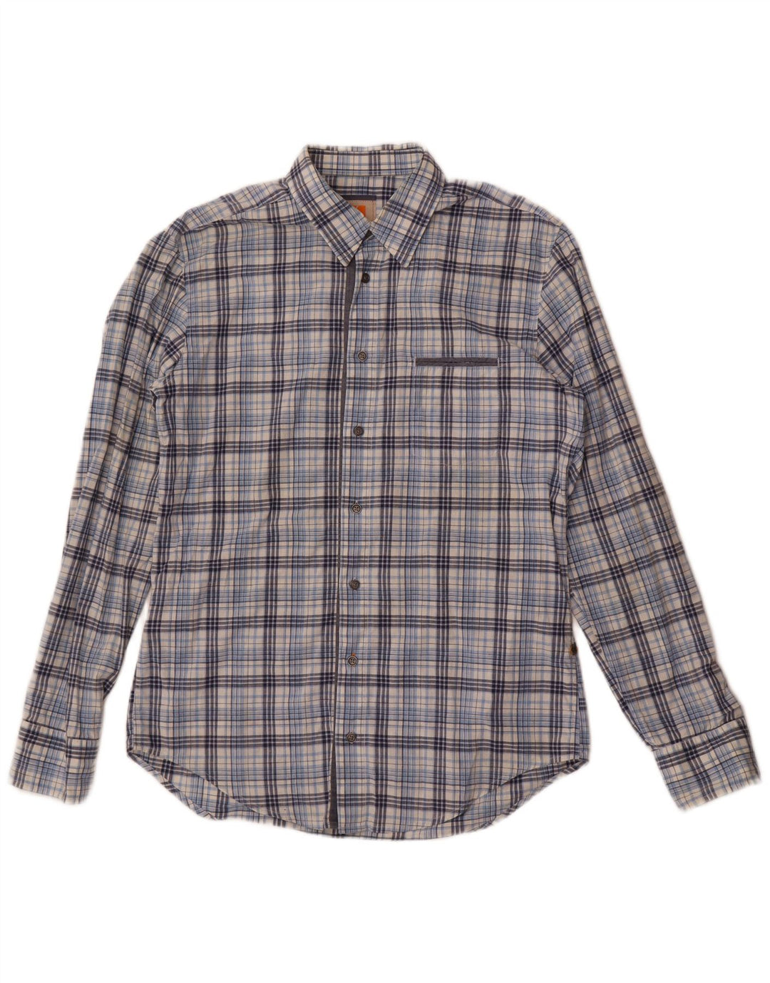 Hugo Boss Chemise Homme Grand Carreau Bleu Coton