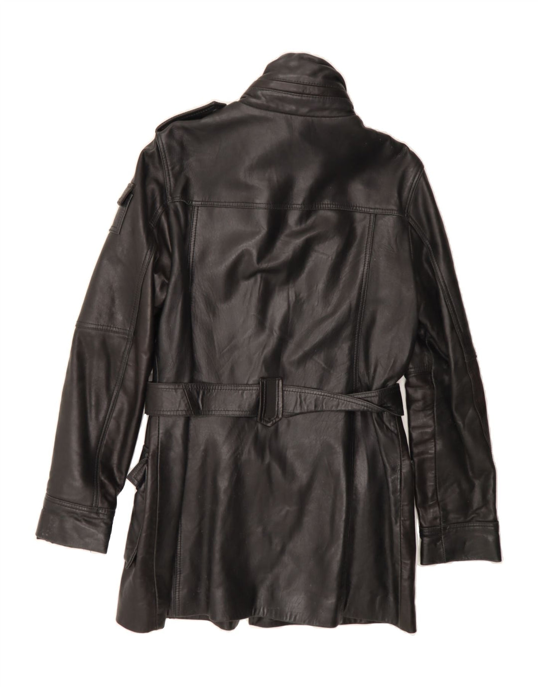 CONBIPEL Womens Leather Coat IT 48 XL Black Leather Vintage Conbipel and Second-Hand Conbipel from Messina Hembry 