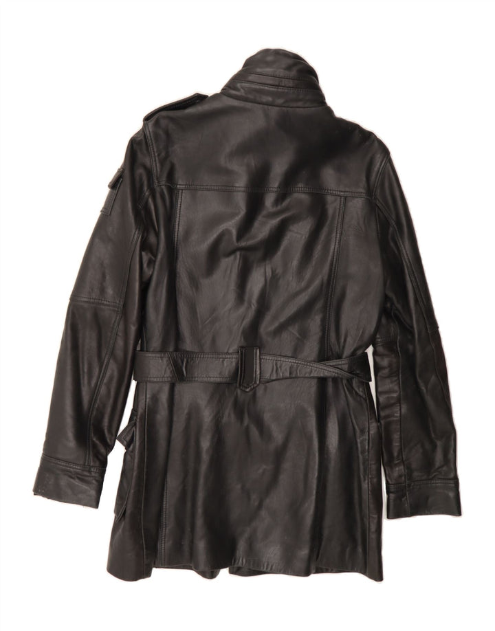 CONBIPEL Womens Leather Coat IT 48 XL Black Leather Vintage Conbipel and Second-Hand Conbipel from Messina Hembry 