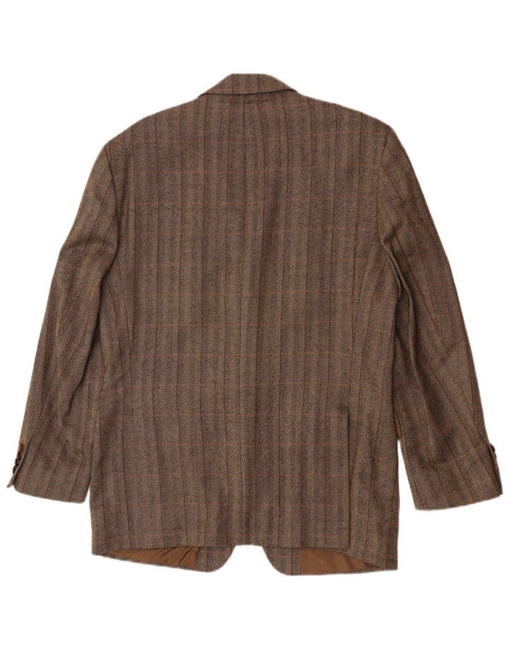 Barisal Veste Blazer 3 Boutons Homme IT 50 Grand Carreau Marron Laine Vierge