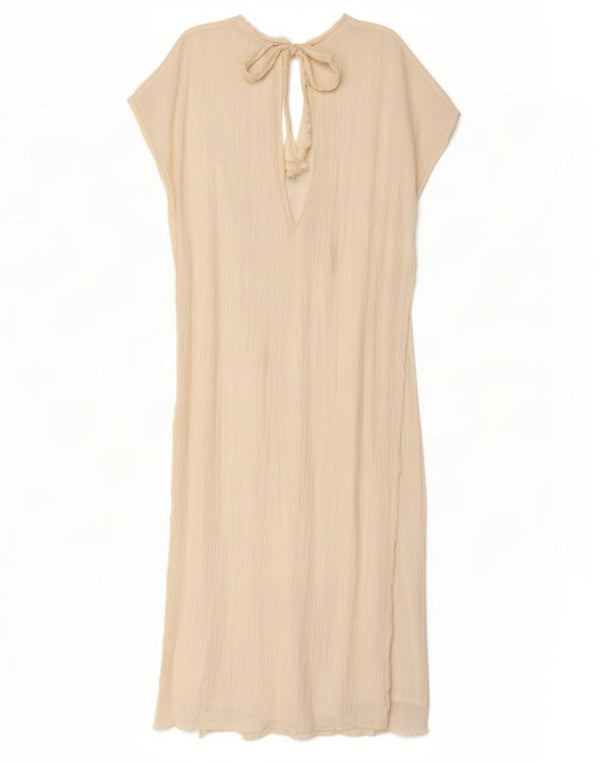 Zara Robe longue sans manches pour femme UK 44 Lin blanc moyen
