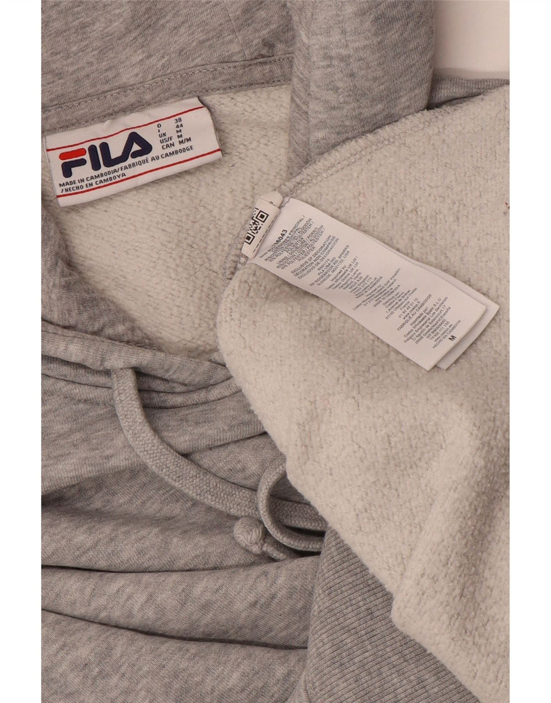 Fila Pull à capuche homme gris moyen coton moucheté
