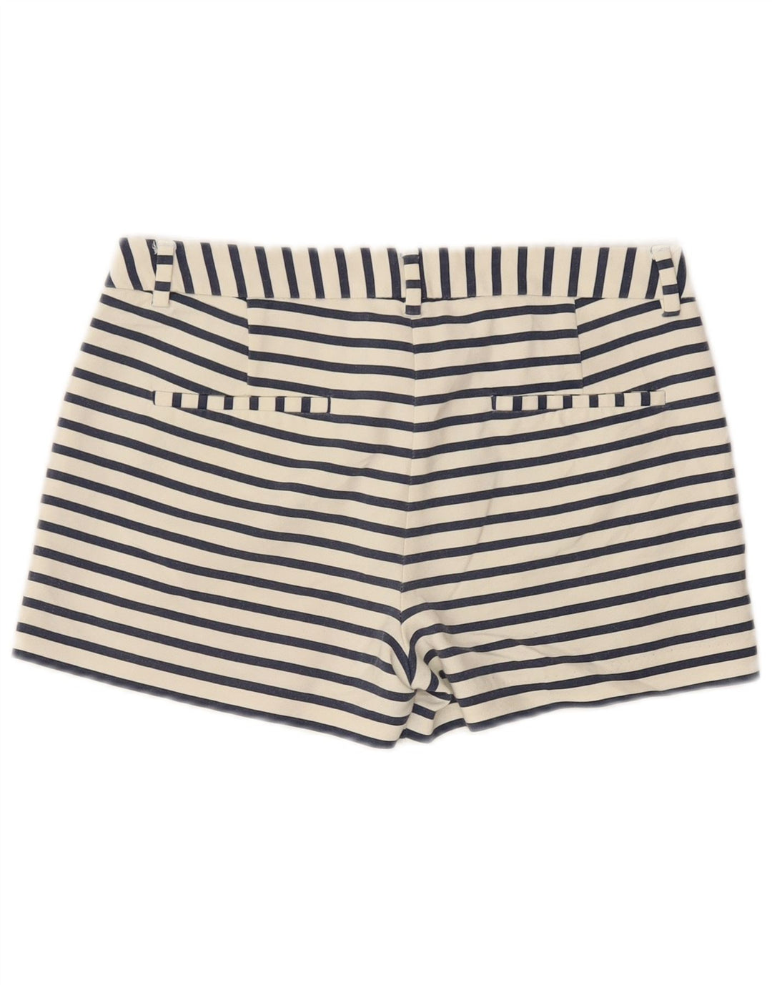 Zara Short Chino Femme Petit W26 Coton Rayé Blanc