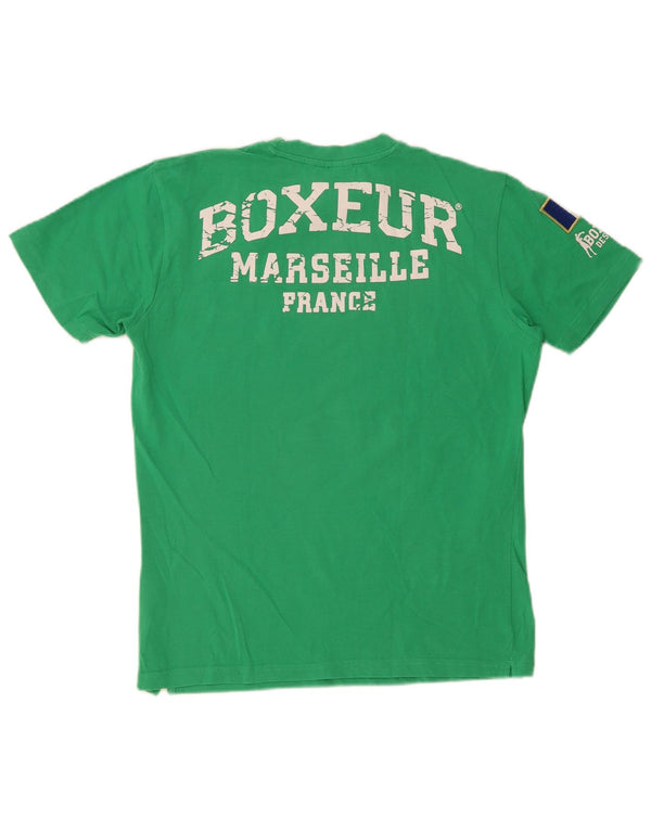 Boxeur Des Rues Mens Graphic T-Shirt Top Large Vert Coton