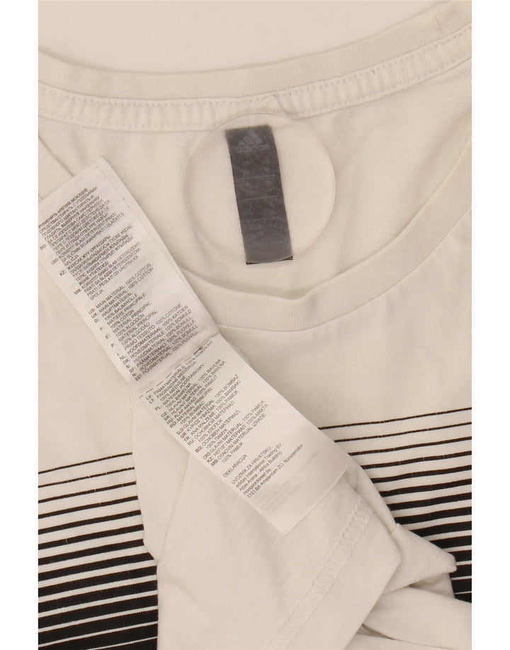 Adidas T-shirt graphique pour homme en coton blanc moyen
