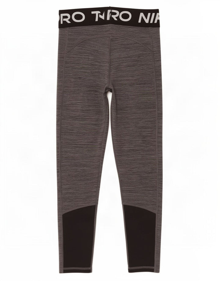 Nike Legging Capri Graphique Femme UK 8 Petit Gris Colorblock Polyester