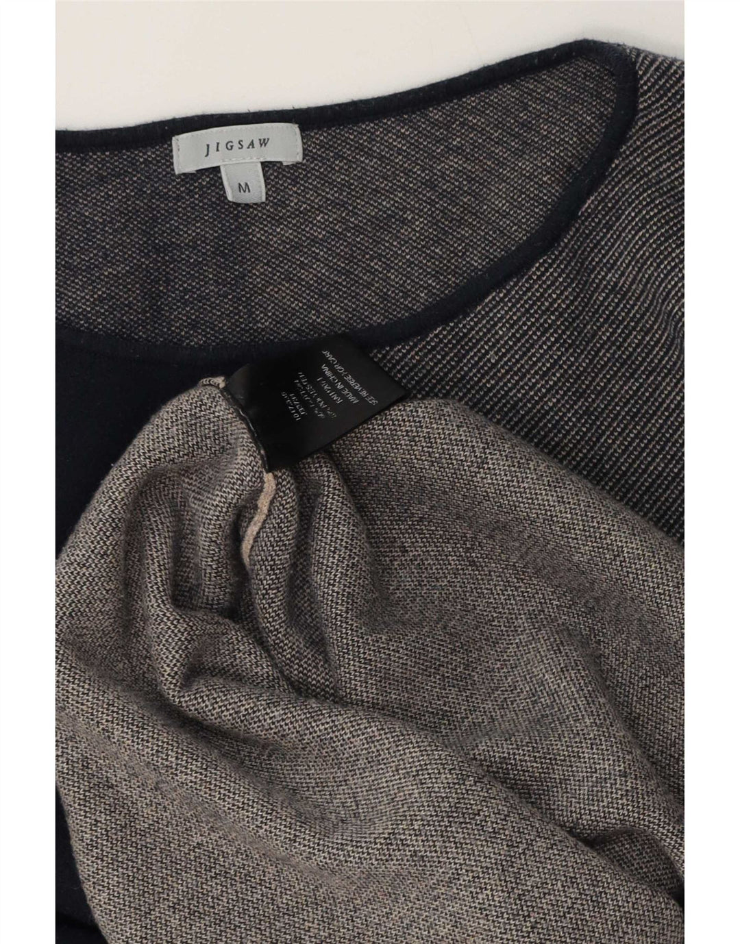 Jigsaw Haut pour Femme Manches 3/4 UK 14 Gris Moyen Colorblock Polyester