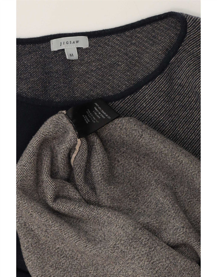 Jigsaw Haut pour Femme Manches 3/4 UK 14 Gris Moyen Colorblock Polyester
