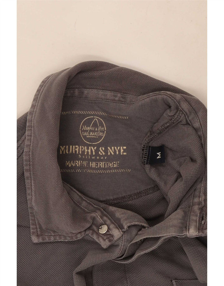 Murphy & Nye Polo Sailmakers à manches longues pour homme, coupe ample, gris moyen