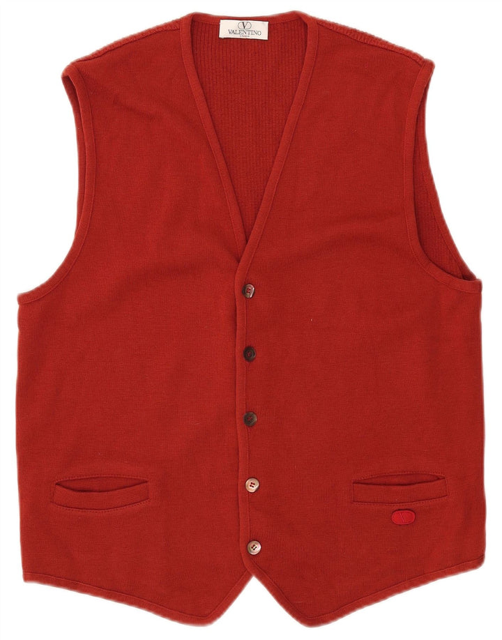 Gilet Valentino Homme Laine Mérinos Rouge Moyen