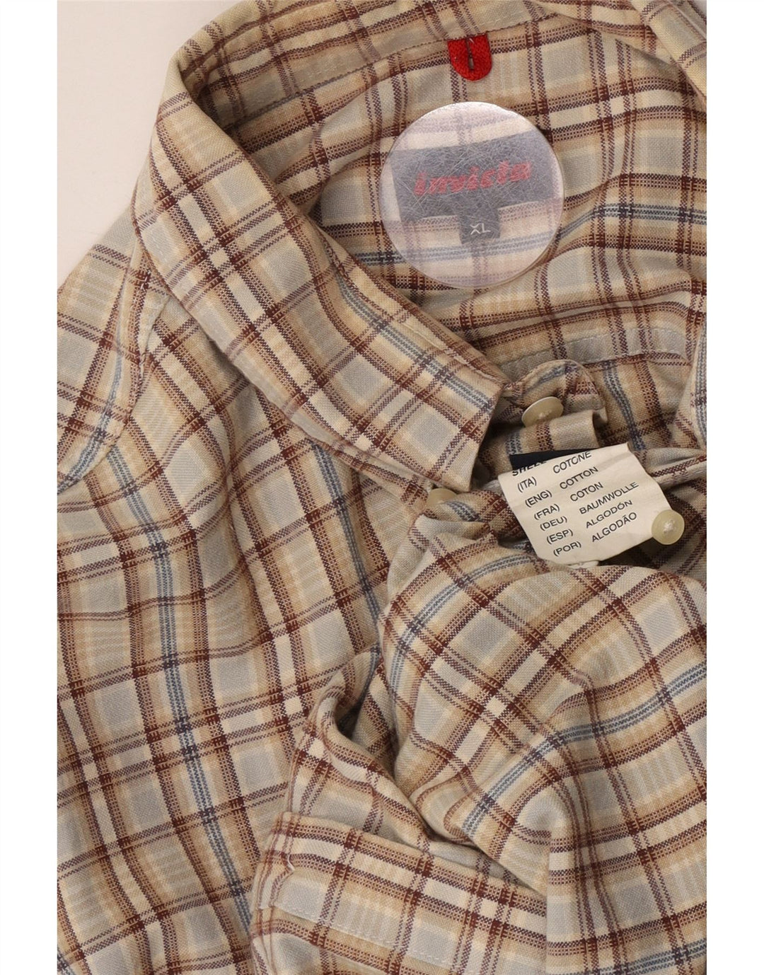 Invicta Chemise Homme XL Beige Carreaux Coton