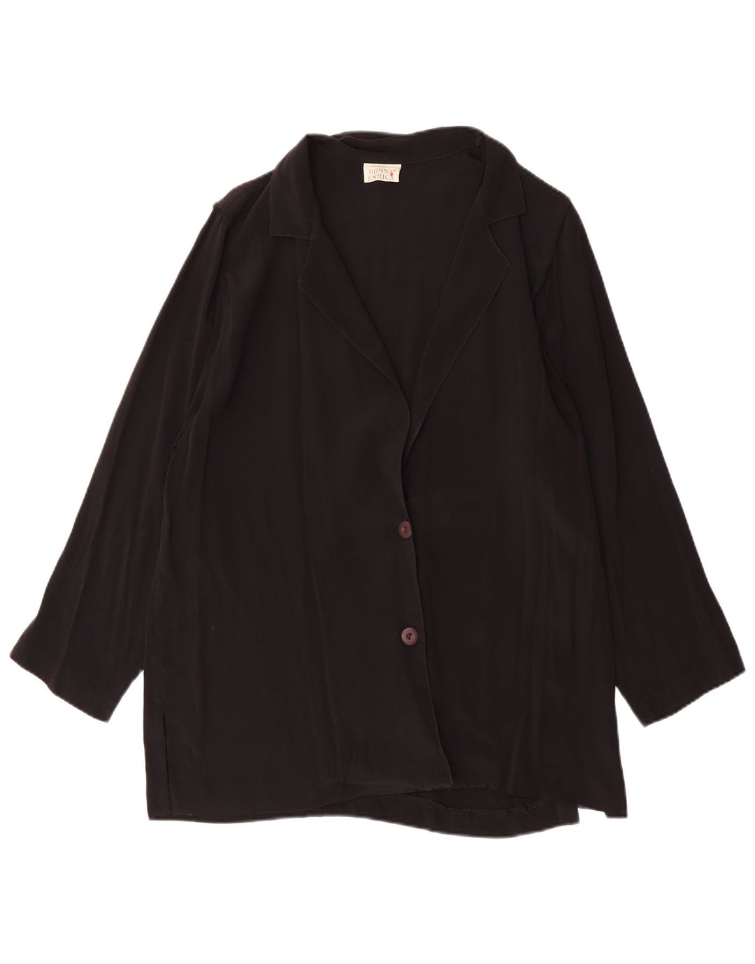 Donna Enrica Veste blazer à 2 boutons pour femme UK 16 Large Noir
