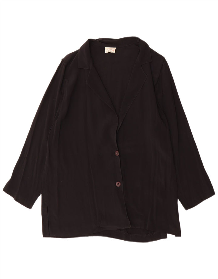 Donna Enrica Veste blazer à 2 boutons pour femme UK 16 Large Noir