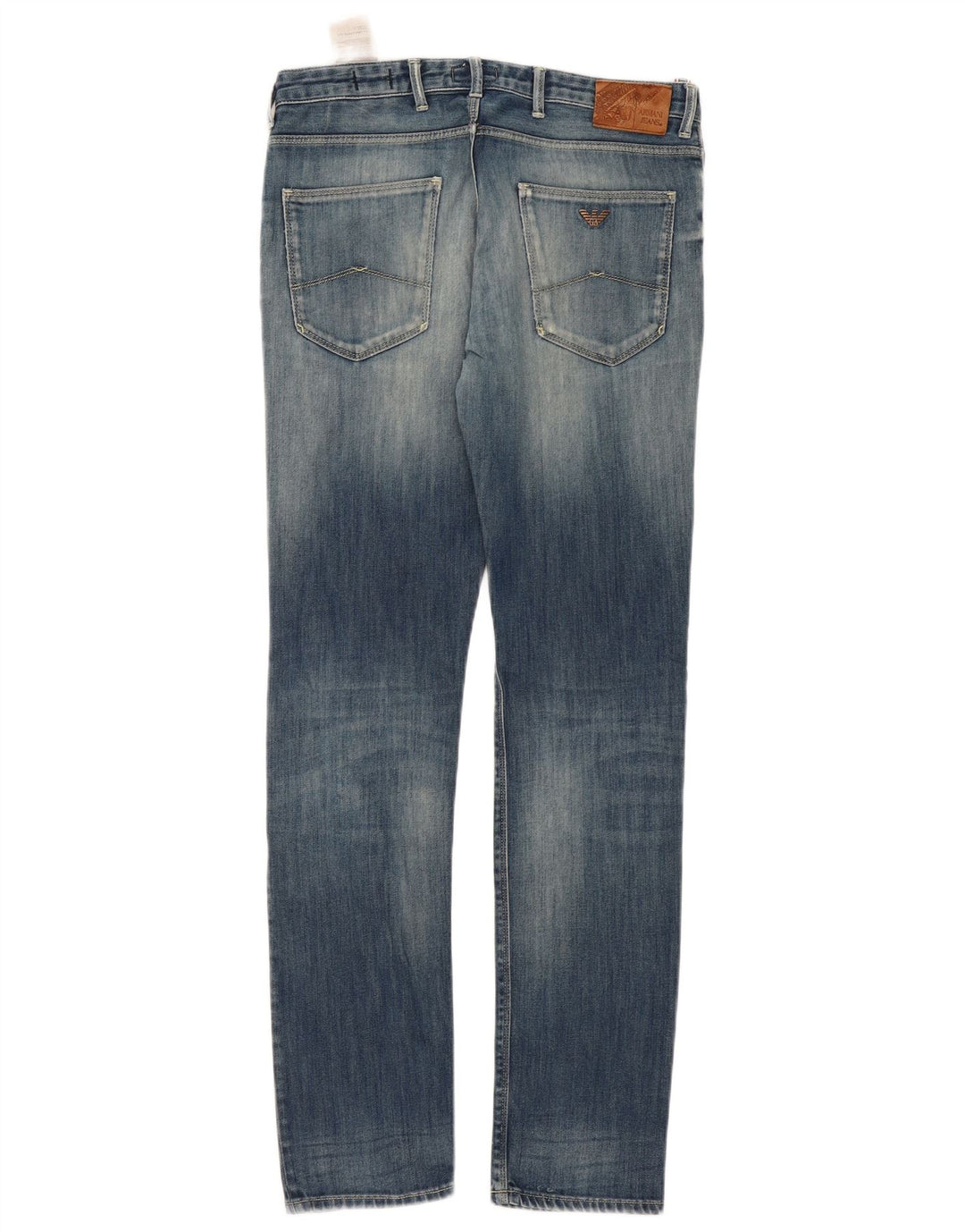 Armani Jean slim ajusté en détresse pour femme W32 L32 en coton bleu
