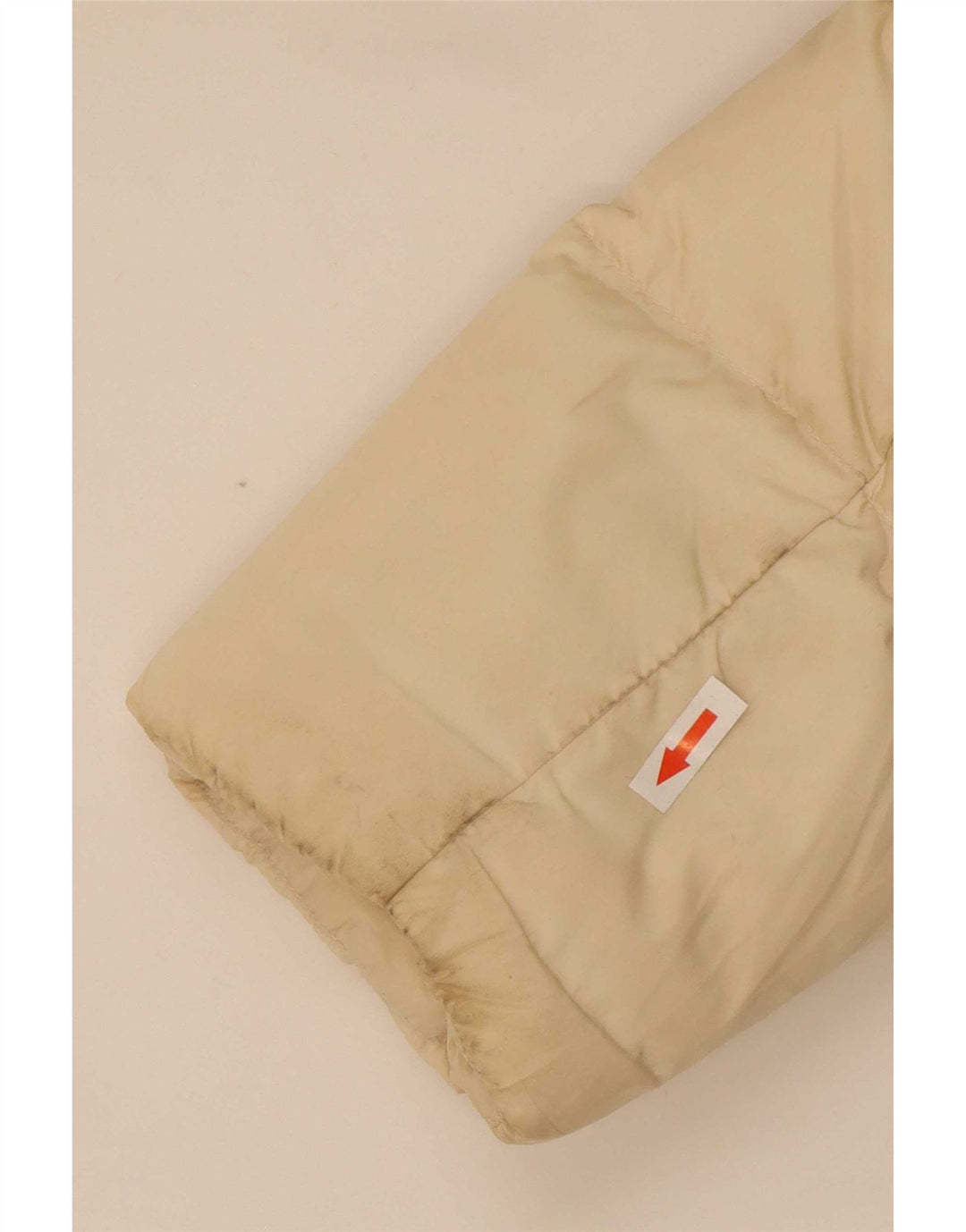 Zara Manteau matelassé surdimensionné à capuche pour femme UK 6 XS Beige Polyester