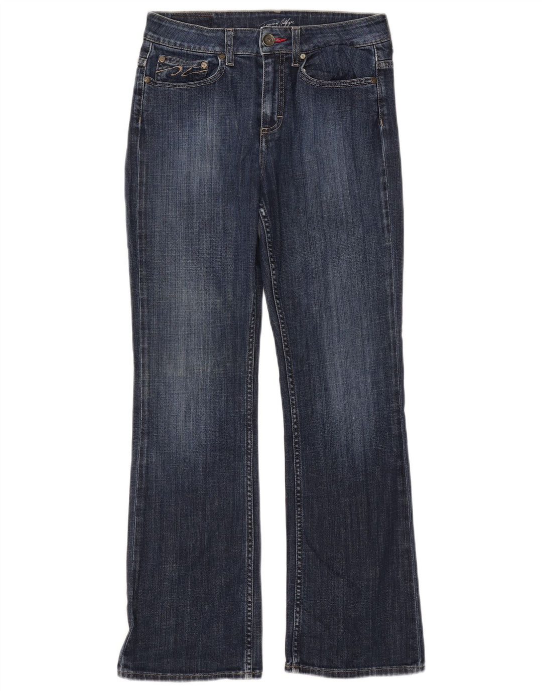 TOMMY HILFIGER Jean Bootcut Femme W27 L30 Bleu Marine Coton
