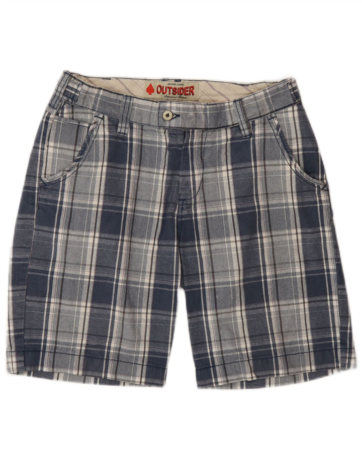 Outsider Short Chino Homme W30 Coton Bleu Moyen à Carreaux