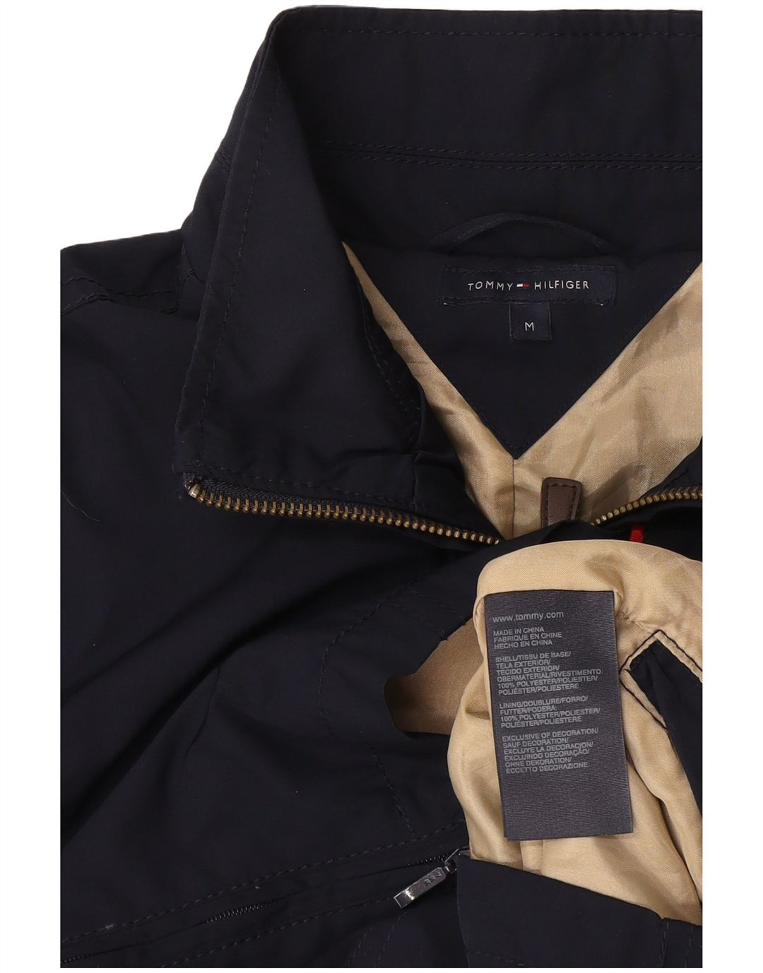 Tommy Hilfiger Veste bomber courte pour femme UK 12 Bleu marine moyen Polyester