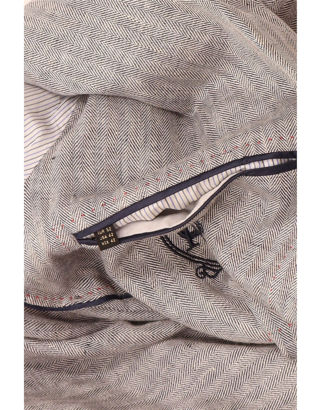 Massimo Dutti Veste Blazer 2 Boutons Homme EU 52 Grand Gris Chevrons