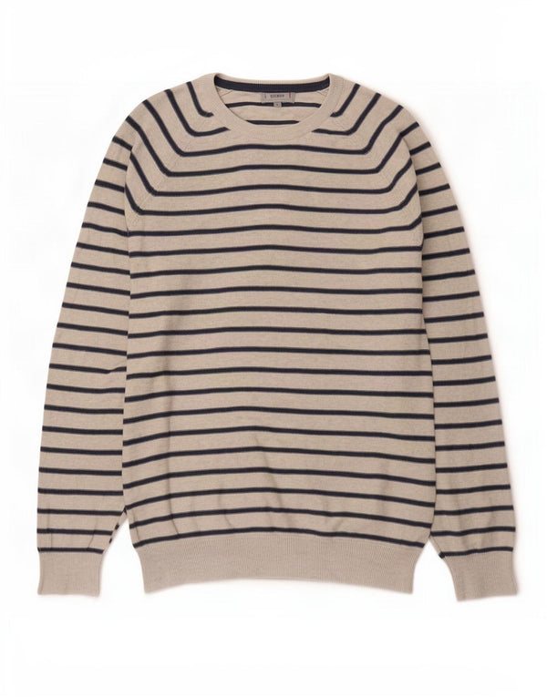 Marks & Spencer Pull col bateau pour homme Large gris rayé
