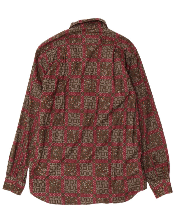 Green Leaves Chemise Homme Taille 38/39 Viscose Paisley Rouge Moyen