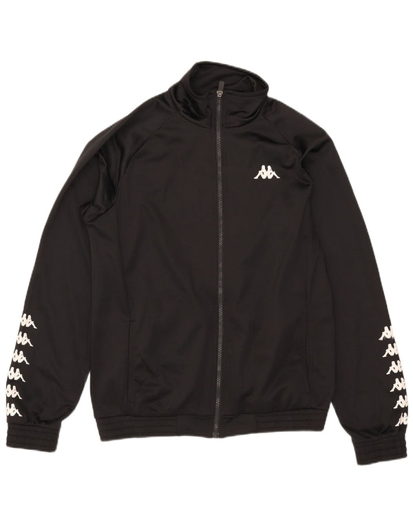 Kappa Veste de Survêtement Graphique Homme Noir Moyen Polyester