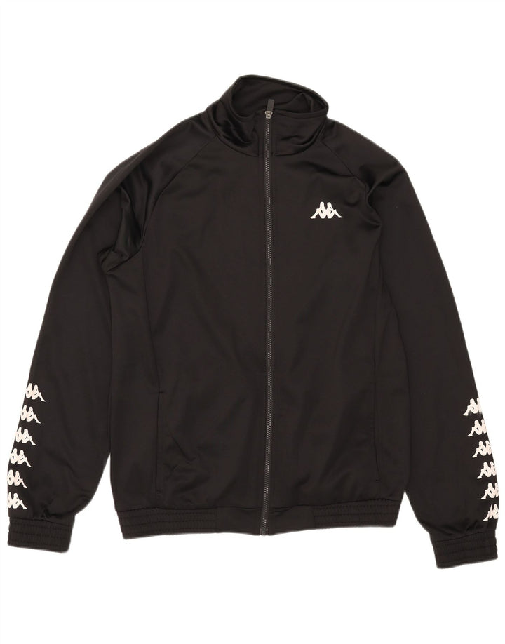 Kappa Veste de Survêtement Graphique Homme Noir Moyen Polyester