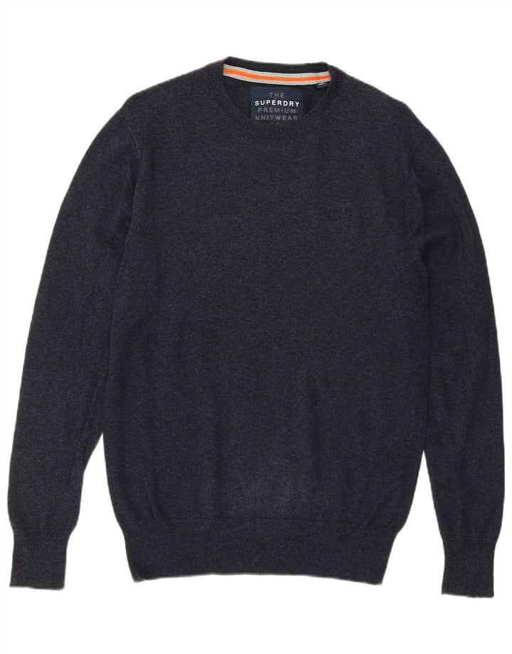 SUPERDRY Pull Col Rond Homme Bleu Marine Moyen Coton
