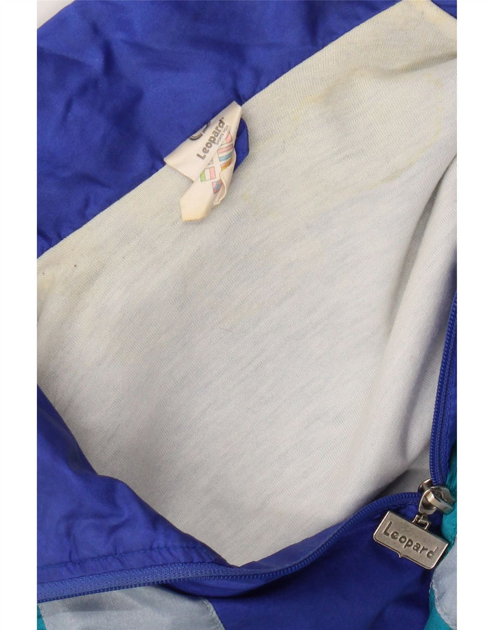 Leopard Veste de survêtement pour homme UK 42/44 Large Bleu Colorblock Nylon