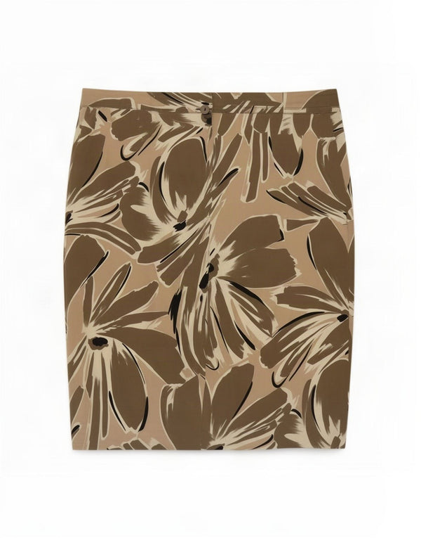 jupe crayon femme vintage UK 18 XL W40 Beige Floral