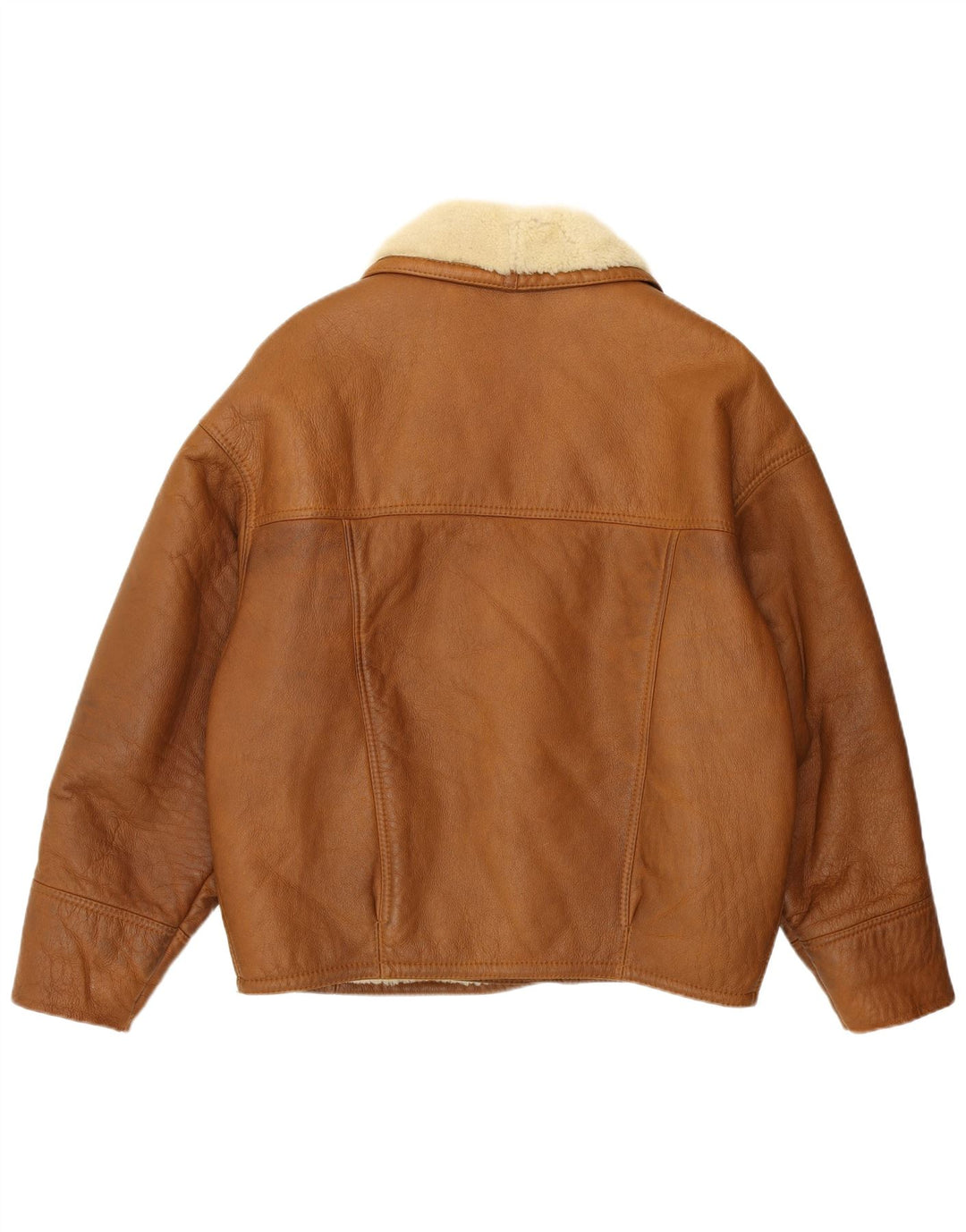 veste en peau de mouton homme vintage UK 38 peau de mouton brun moyen