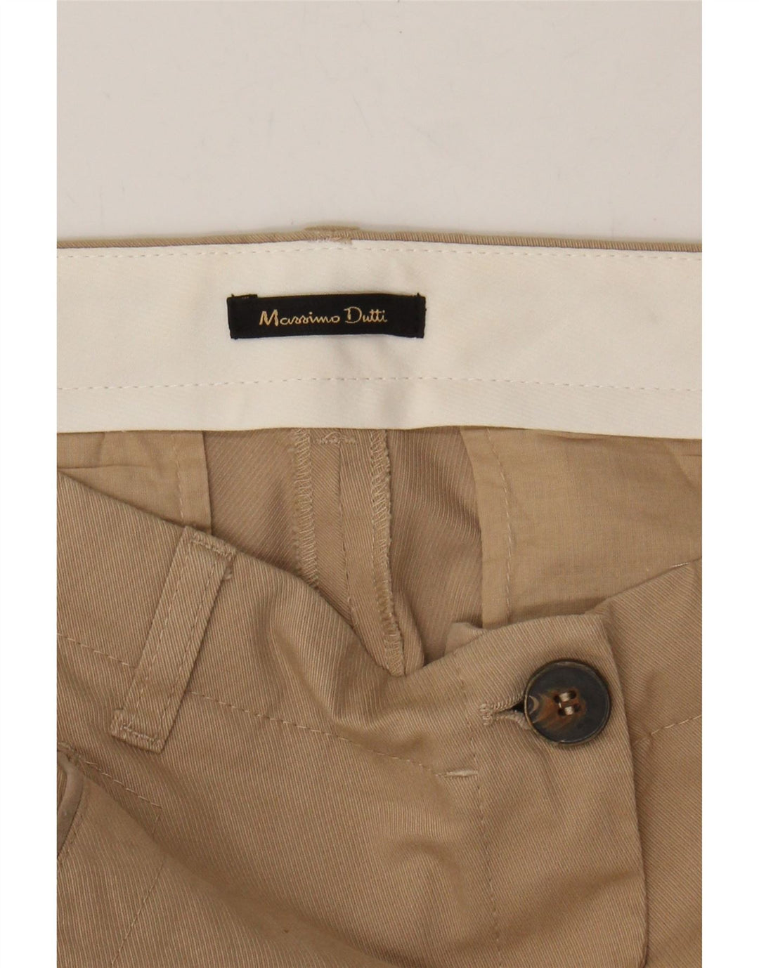 MASSIMO DUTTI Womens Slim Casual Trousers  W32 L28 Beige Vintage Massimo Dutti and Second-Hand Massimo Dutti from Messina Hembry 